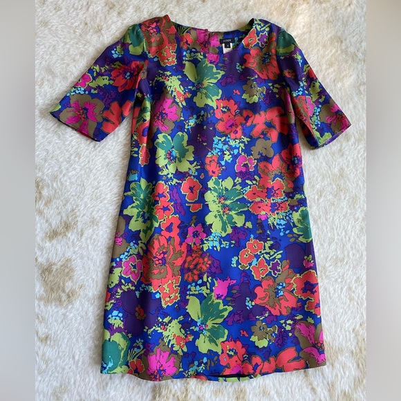 J Crew Silk Shift Dress with Pockets - Picture 4 of 10